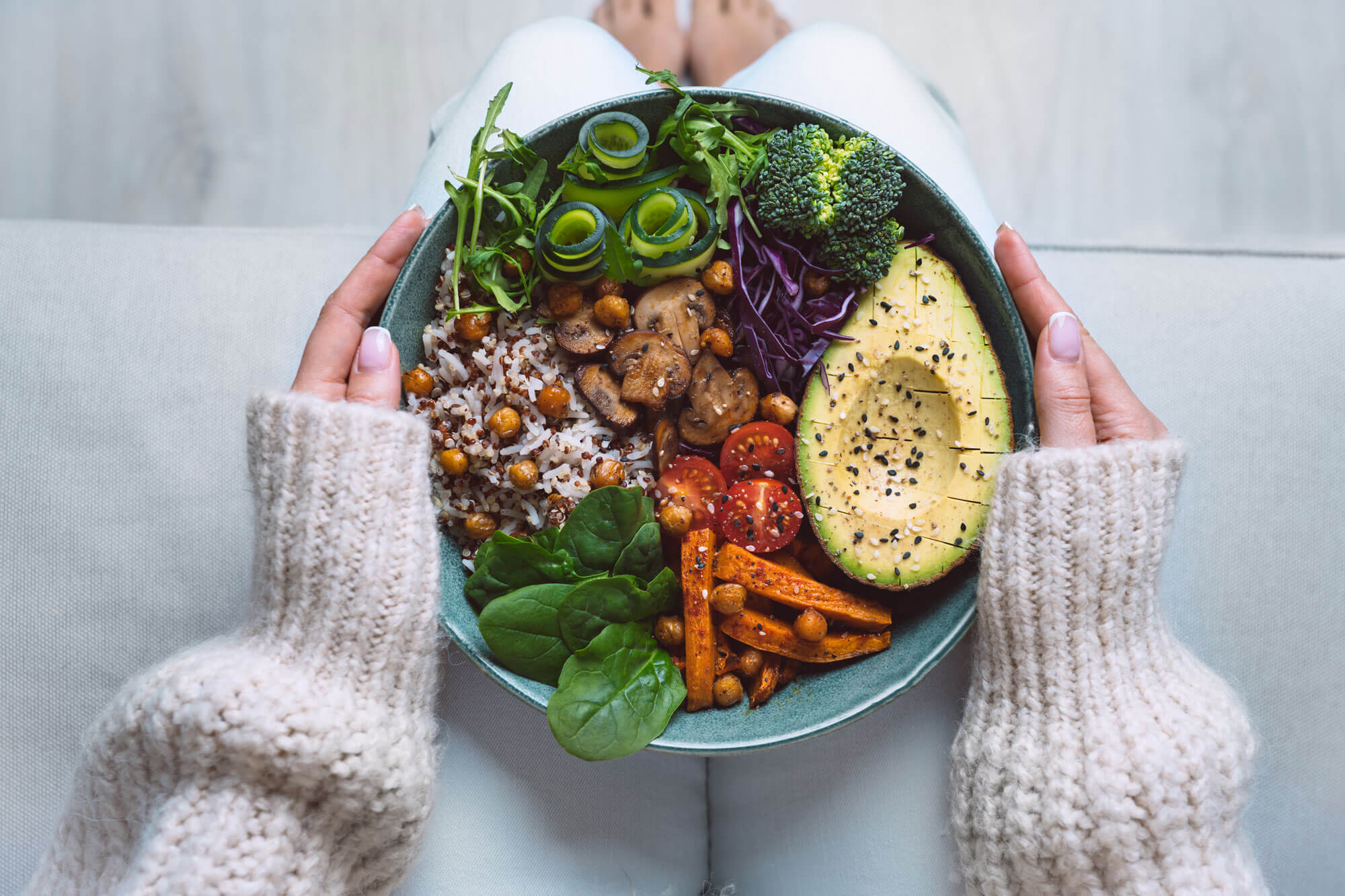 plate with plant based diet