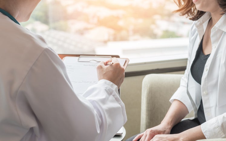Doctor reviewing results with patient