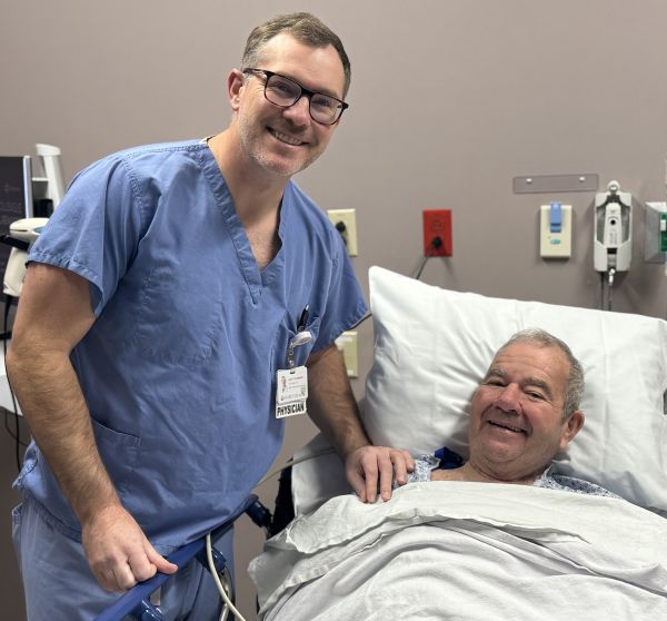 Dr. Thormeier and his patient, Neale Storms