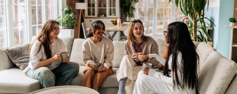 group of friends talking