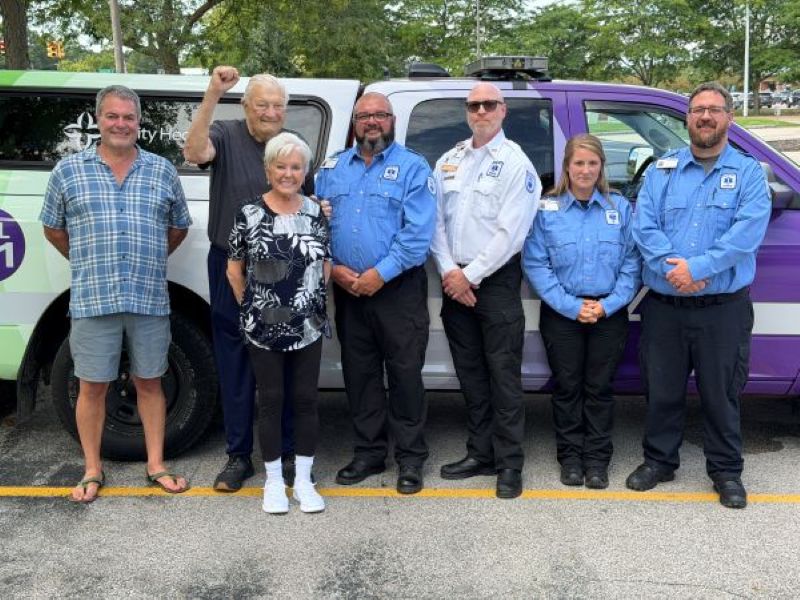 Patient with Trinity Health EMS crew