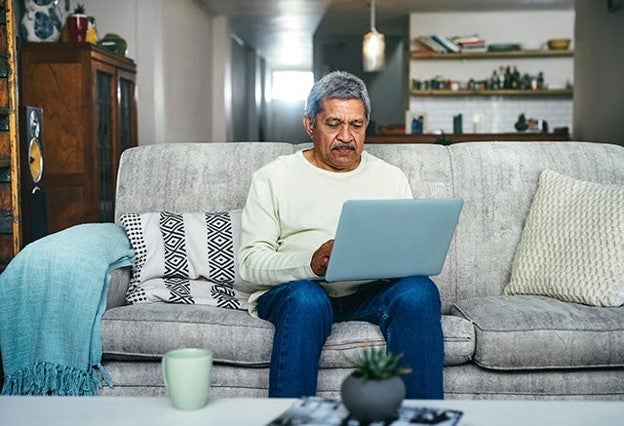 man using a laptop