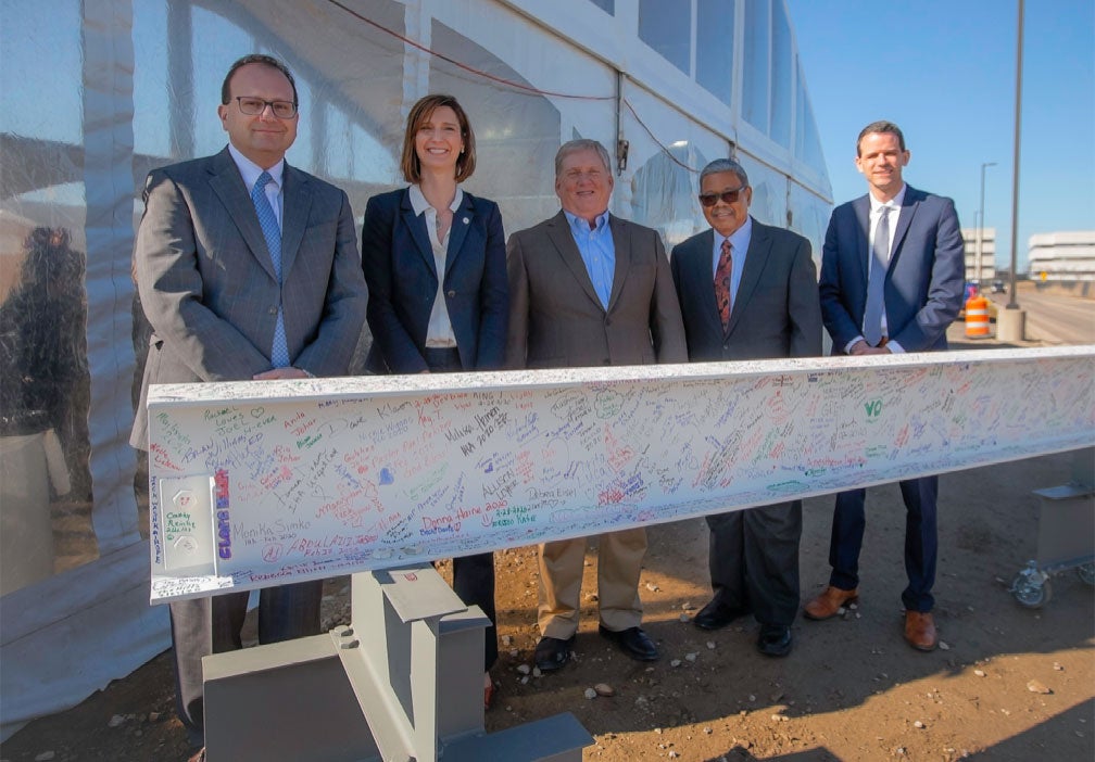 Schoolcraft College, Saint Joseph Mercy Health System and Integrated Healthcare Associates celebrate beam raising
