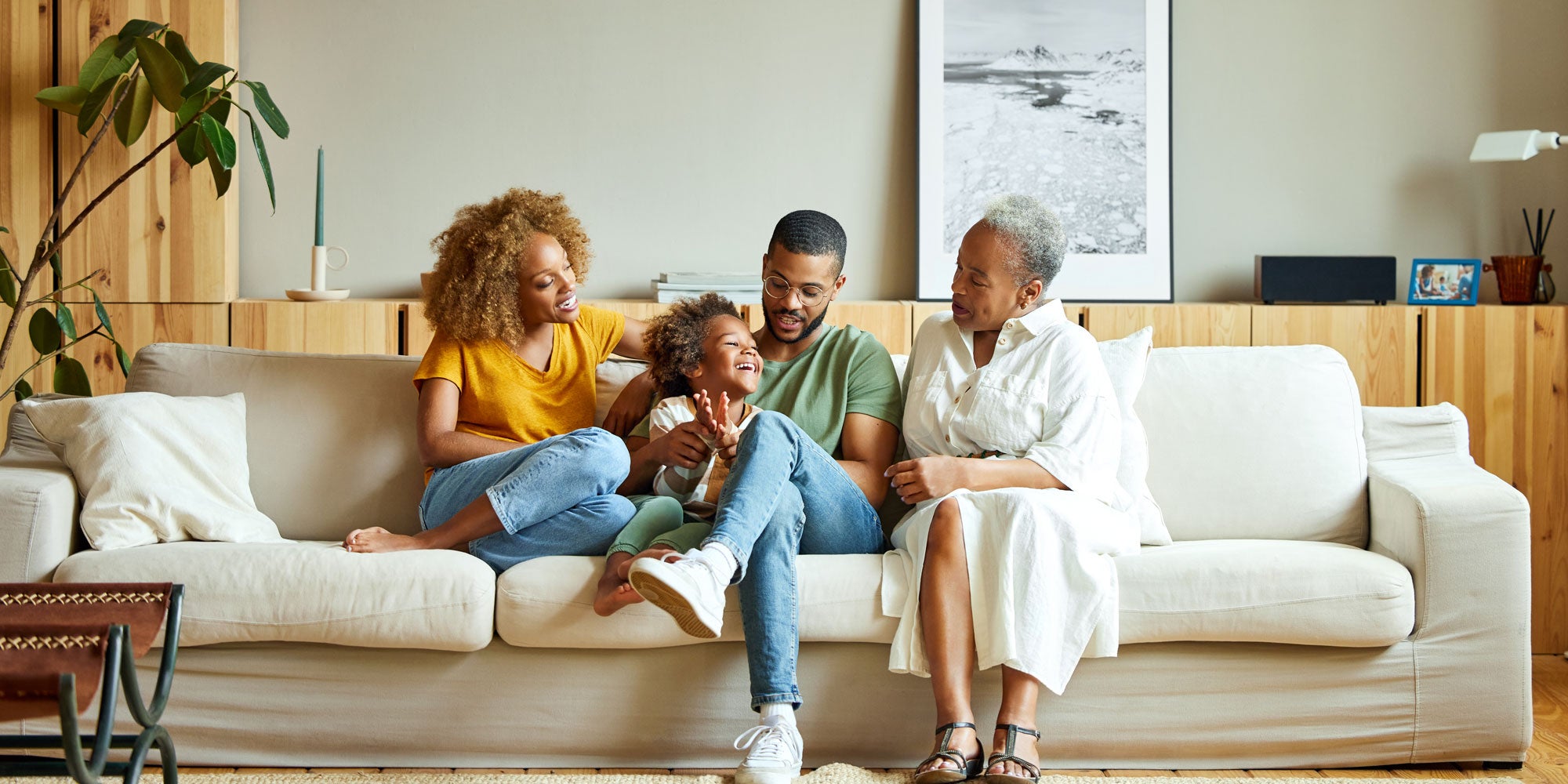 extended family on couch