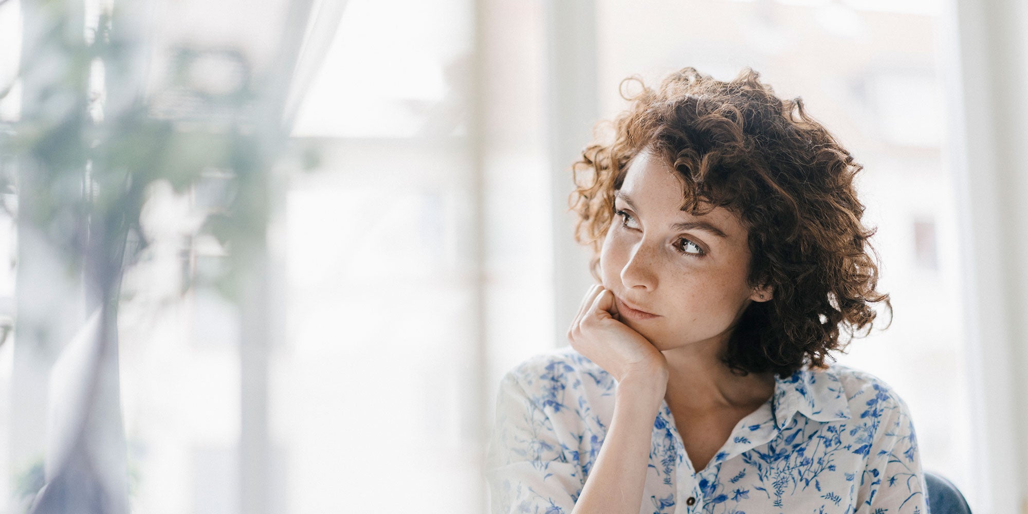 Woman looking thoughtful