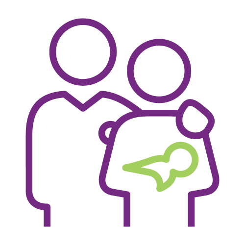 icon of couple with new baby